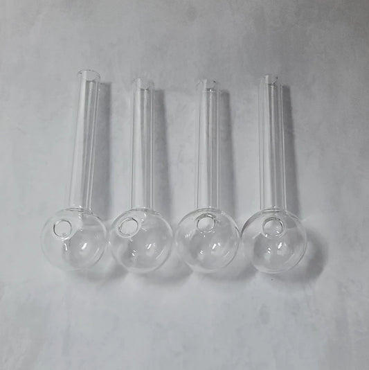 4" Clear Glass Oil Burner Pipes - Set of 4