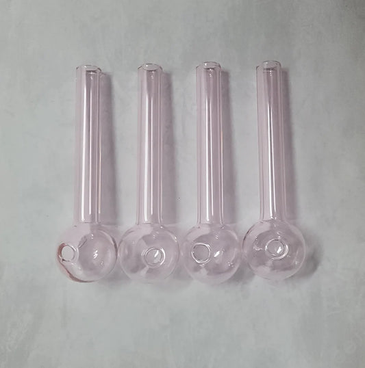 4" Pink Glass Oil Burner Pipes - Set of 4