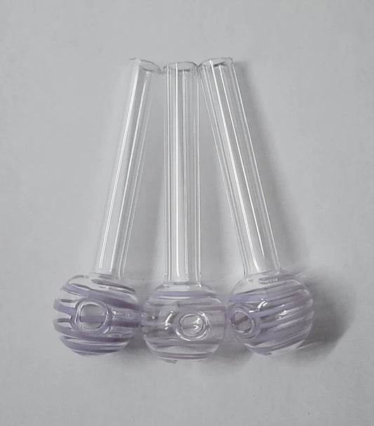 4" Purple Swirl Glass Oil Burner Pipes - Set of 3